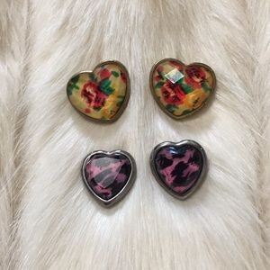 💛 Betsey Johnson heart earrings bundle